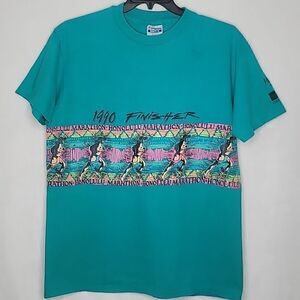Vintage 1990 Honolulu Marathon Finisher T Shirt Size XL